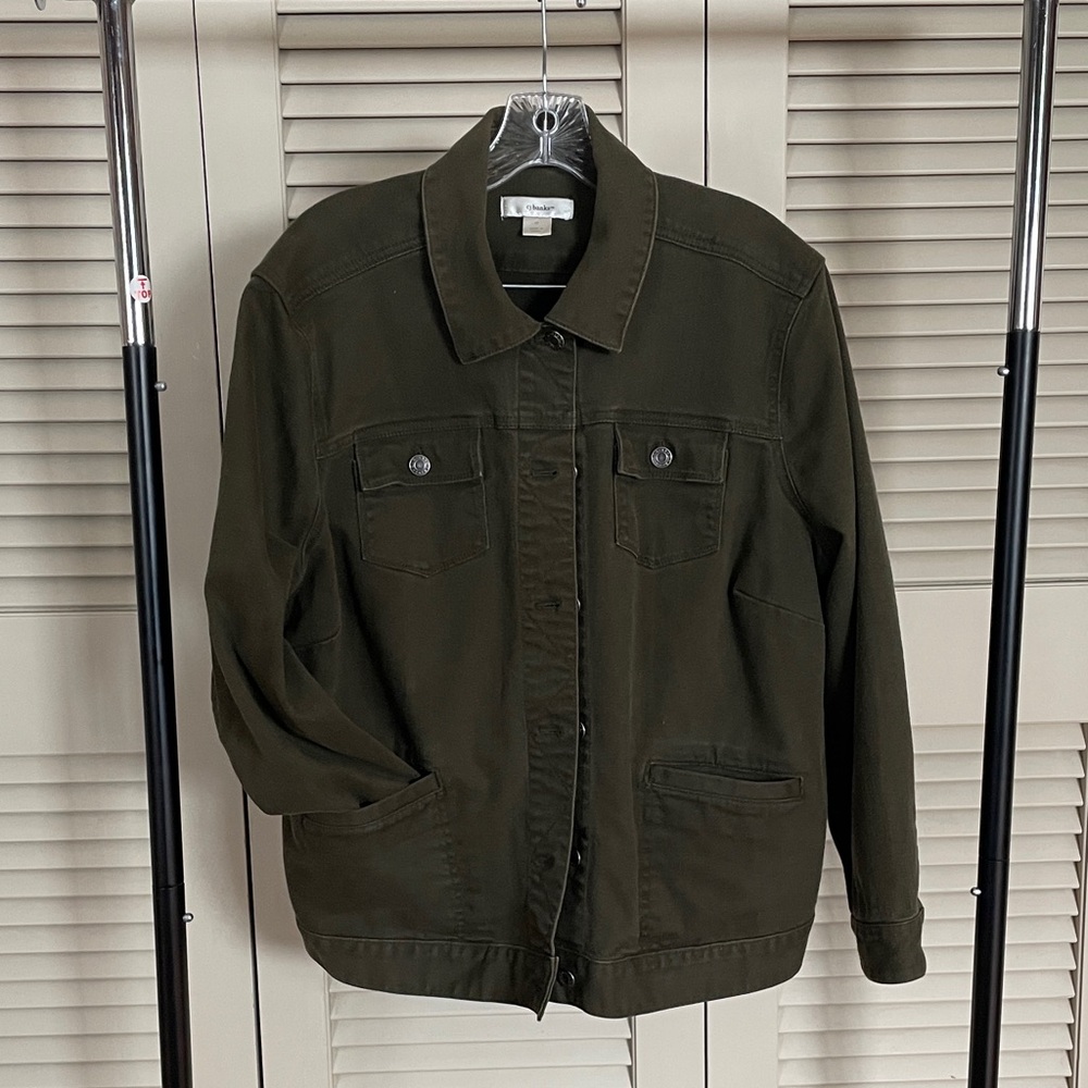 CJ Banks Women's Olive Jean Jacket